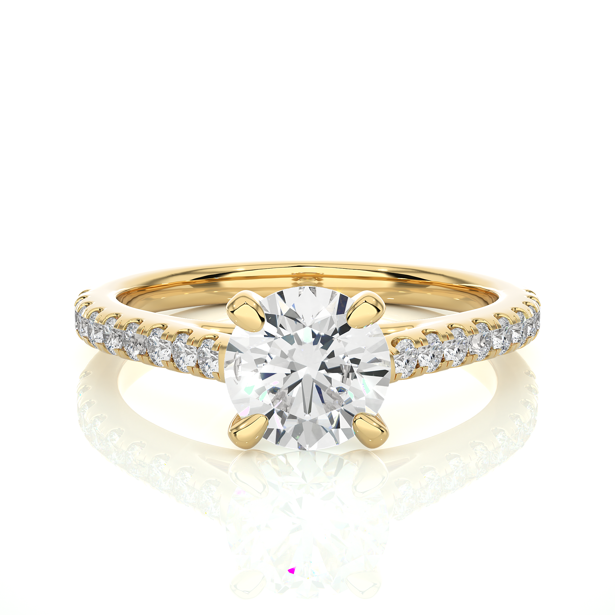 1.36 Carat I Color VS1 Clarity Diamond Studded Natural Diamond Ring.
